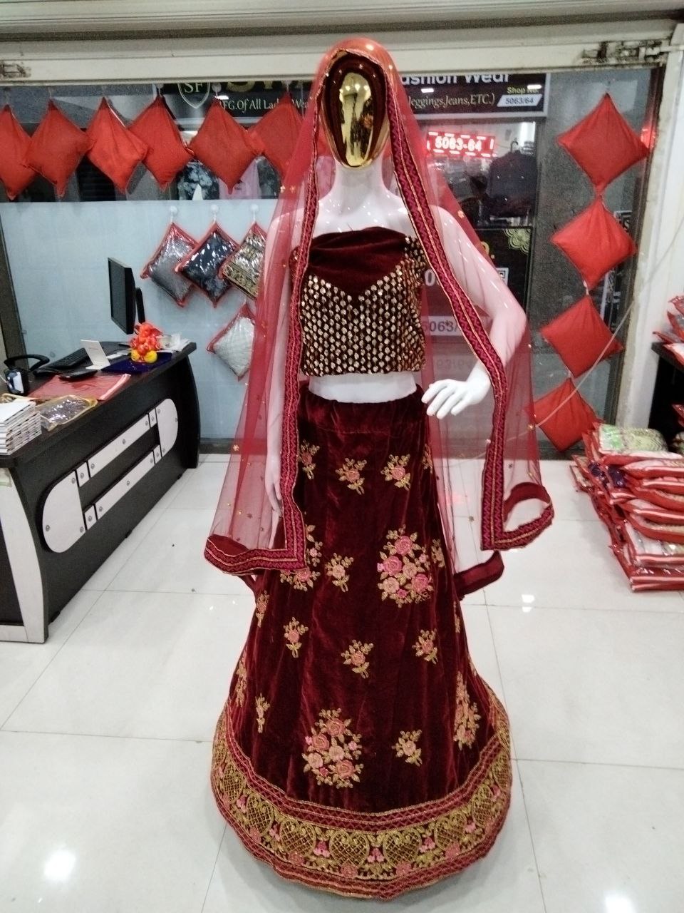 Bridal Red Lehenga Choli With Blouse For Wedding Wear