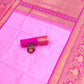 Stylish Light Pink Color Golden Jacquard Work Saree