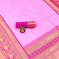 Stylish Light Pink Color Golden Jacquard Work Saree