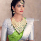 Green Knajivaram Silk Saree with Designer Blouse