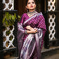 Purple Colour Beautiful Banarasi Soft Silk Saree