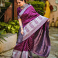 Purple Colour Beautiful Banarasi Soft Silk Saree