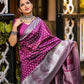 Purple Colour Beautiful Banarasi Soft Silk Saree