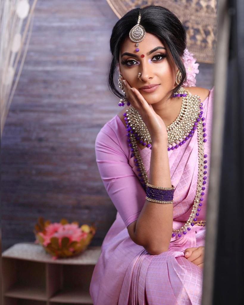 Ready to Wear Wedding Light Pink Saree With Blouse