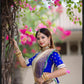 Designer Off White and Blue Golden Jacquard Work Saree