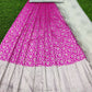 Pink Lehenga Choli With Grey Blouse And Duppta