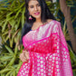 Classic Pink Kanjeevaram Silk Saree For Women