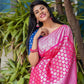 Classic Pink Kanjeevaram Silk Saree For Women