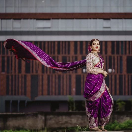 Purple Soft Silk Saree With Rich Pallu And Blouse