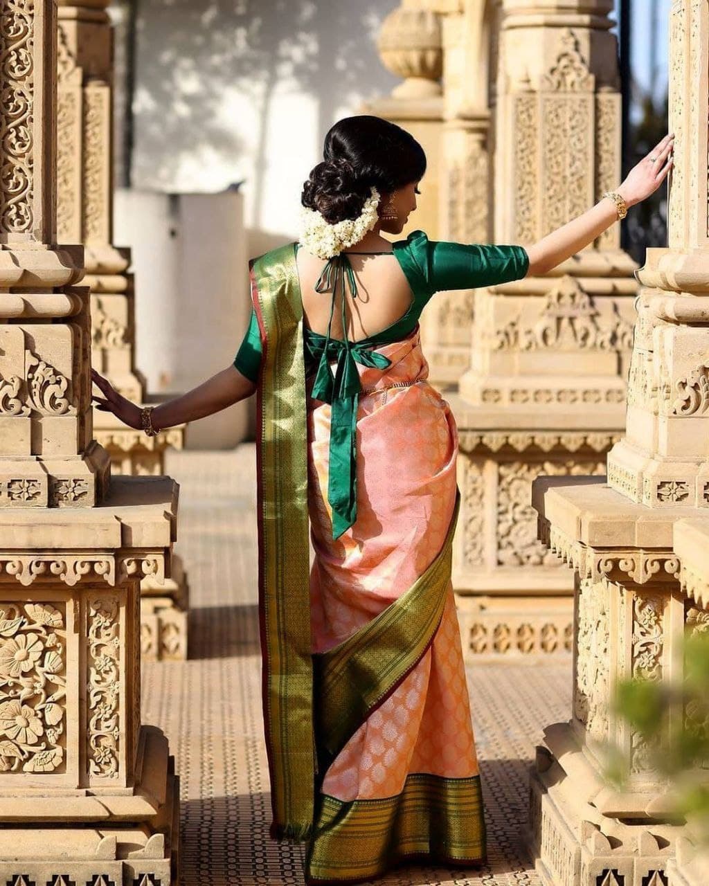 Pink Banarasi Silk Bollywood Style Saree For Women