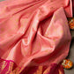 Partywear Dark Peach Kanchipuram Saree For Women