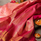 Partywear Dark Peach Kanchipuram Saree For Women