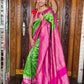 Green And Pink Colour Soft Lichi Silk Saree For Women