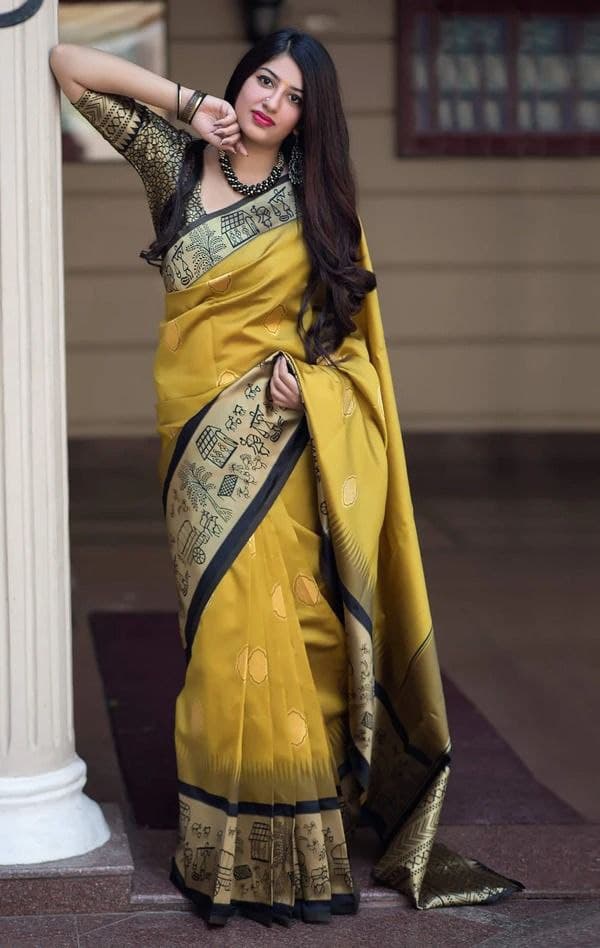 Bollywood Style Partywear Kanchipuram Silk Saree