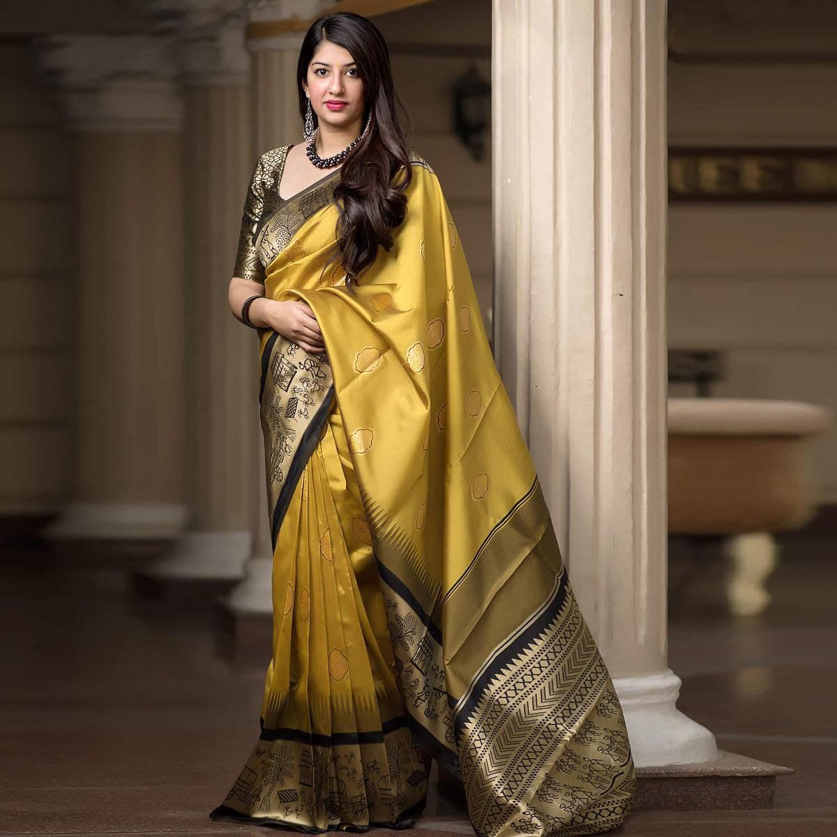 Bollywood Style Partywear Kanchipuram Silk Saree