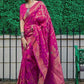 Elegant Pink Color Silk Saree With Golden Jari Border