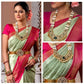 Green Marron Banarasi Silk Saree For Partywear