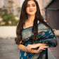 Blue Pink Soft Banarasi Silk Saree With Blouse