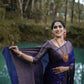 Luxurious Navy Blue Soft Silk Indian Saree