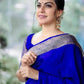 Luxurious Royal Blue Soft Silk Indian Saree