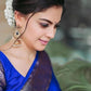 Luxurious Royal Blue Soft Silk Indian Saree