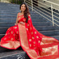 Ferrari Red Banarasi Silk Saree For Women