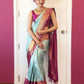 Sky Blue Color Kanchipuram Pure Silk Saree For Women