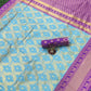 Sky Blue Color Kanchipuram Pure Silk Saree For Women