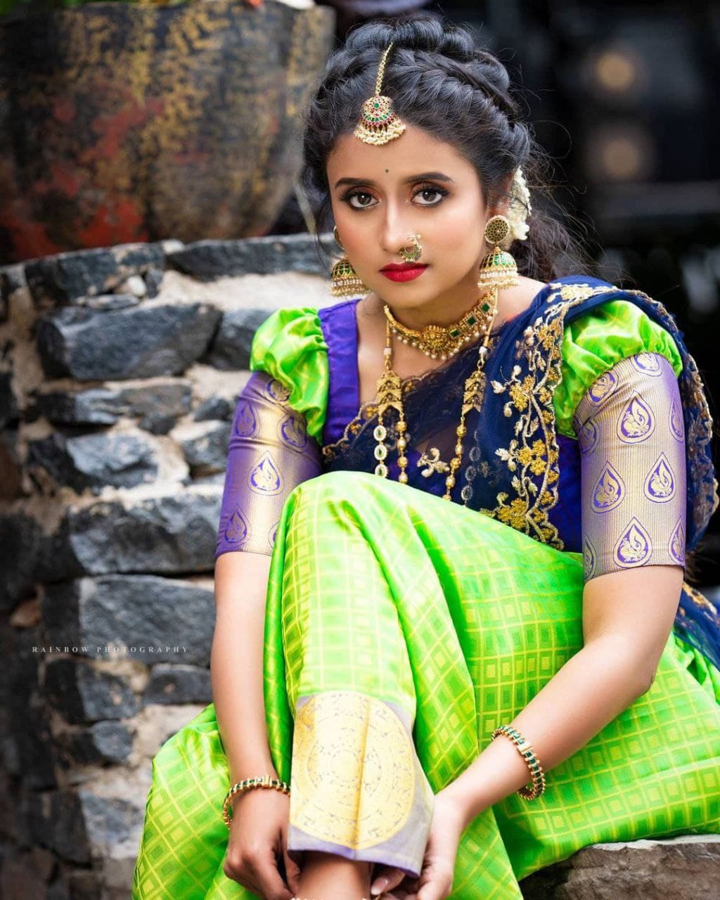 Kanjivaram Silk Half Saree Pattu Lehenga For Women