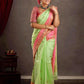 Best Pista Soft Silk Saree With Matching Blouse