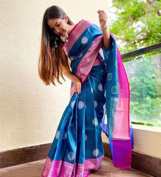 Banarasi Khadi Cotton Saree – www.vannamayil.com