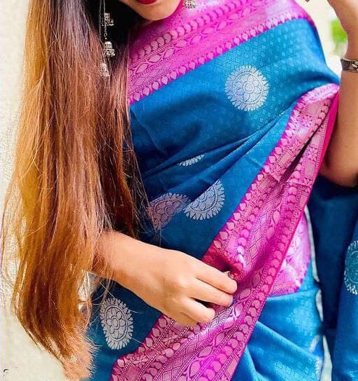 Women Fancy Banarasi Cotton Silk Saree