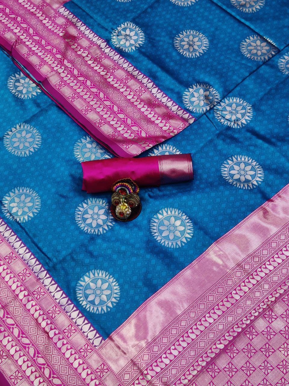 Women Fancy Banarasi Cotton Silk Saree