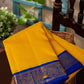 Yellow Blue Wedding Banarasi Partywear Saree