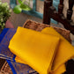 Yellow Blue Wedding Banarasi Partywear Saree
