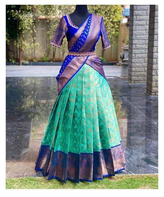 Light Blue Lehenga Choli With Blue Blouse And Duppta