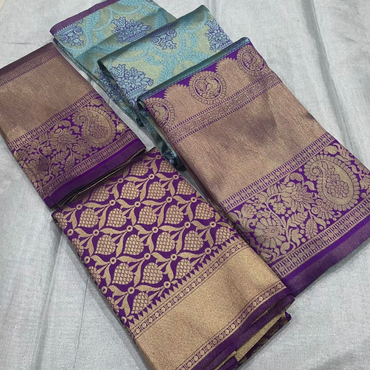 Printed Pure Silk Kanjiveram Zari Lehanga Choli For Women