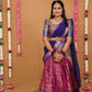 South Indian Pure Silk Royal Blue Lehenga Choli