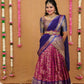 South Indian Pure Silk Royal Blue Lehenga Choli