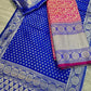 South Indian Pure Silk Royal Blue Lehenga Choli