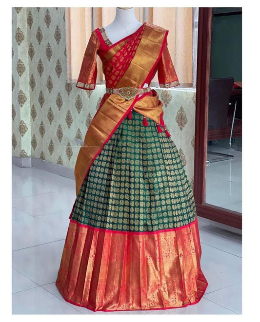 Kanjiveram Silk Zari Lehenga With Blouse And Banarashi Silk Duppta