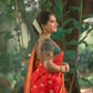 Wedding Wear Red Color Golden Jari Design Saree