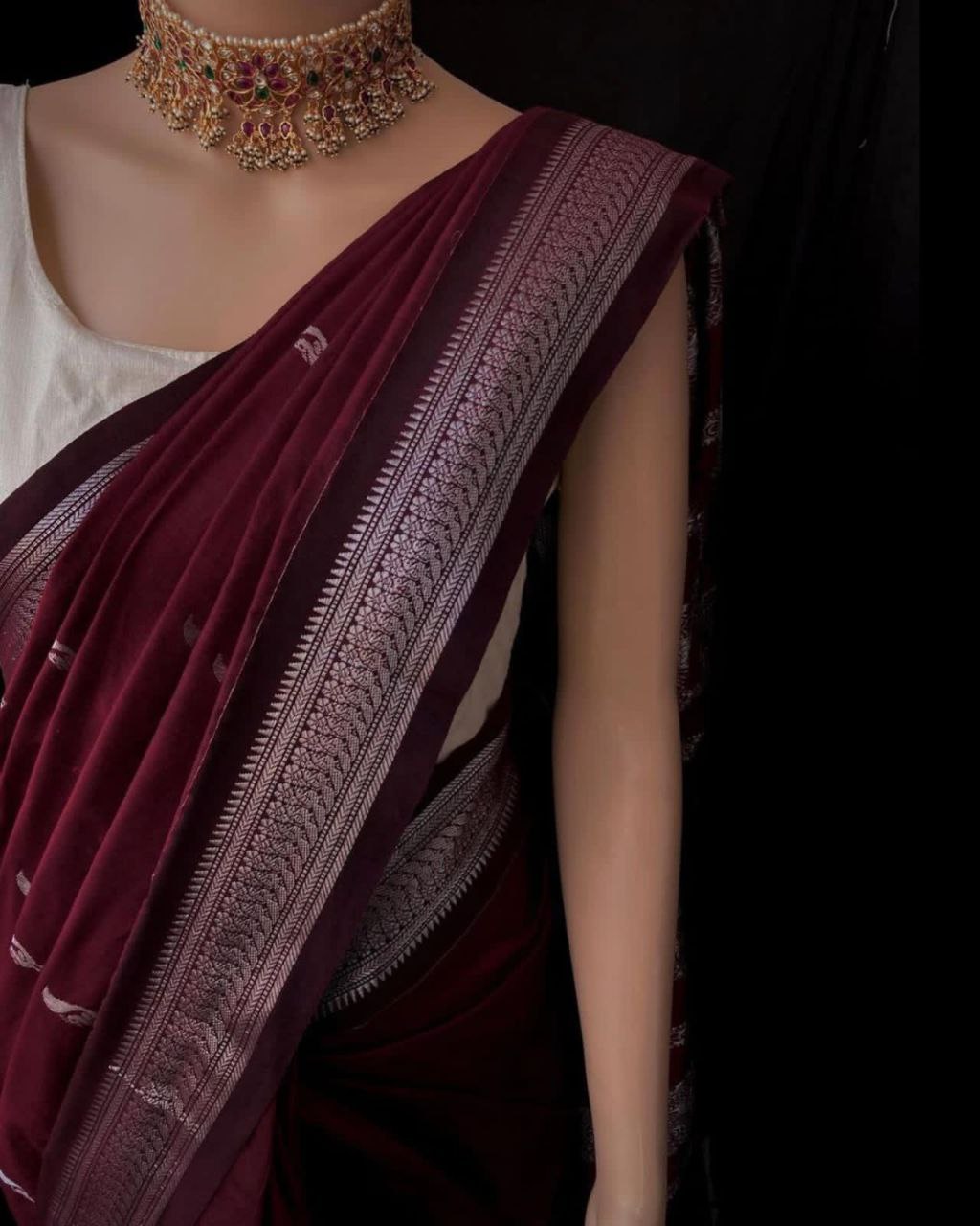 Party Wear Purple Color Silk Saree With Blouse For Women