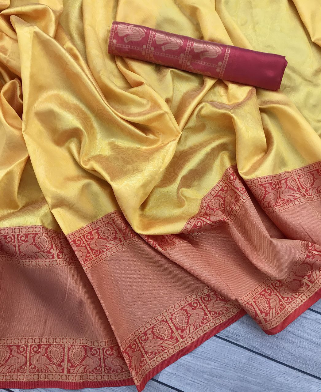 Orange Wedding Wear Saree In Silk For Women