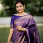 Purple Coloured Kanchipuram Silk Saree For Women