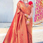 Red Traditional Kanchi Soft Silk Saree With Blouse