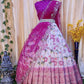 Pure Silk Half Pink saree lehenga choli with Blouse