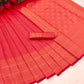 Red Silk Saree with Contrast Border For Women