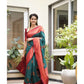 Red Green Color Wedding wear Silk Saree With Blouse