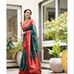 Red Green Color Wedding wear Silk Saree With Blouse